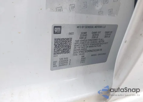 2022 Chevrolet Silverado 1500 2Wd Short Bed Lt z USA, uszkodzony, nr VIN 1GCPACED0NZ515978